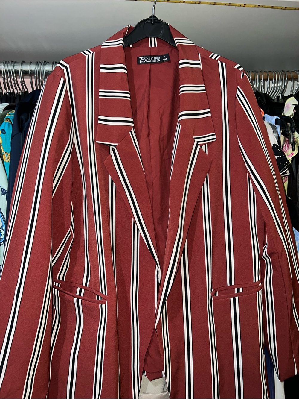 Striped rust color blazer